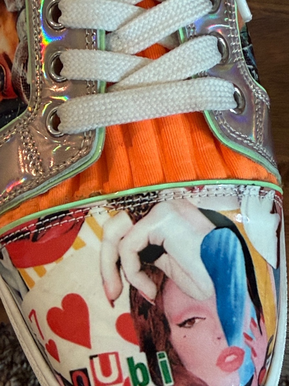 Christian Louboutin Viera Graphic Print Patent Red Sole Sneakers 38 - Picture 15 of 16